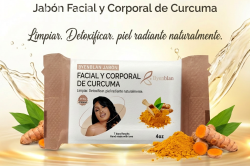 Jabón facial y corporal de cúrcuma BYENBLAN