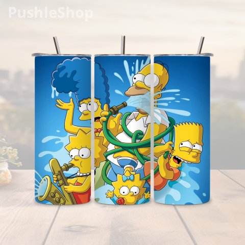 90's Cartoon Tumbler: 20 oz Simpson