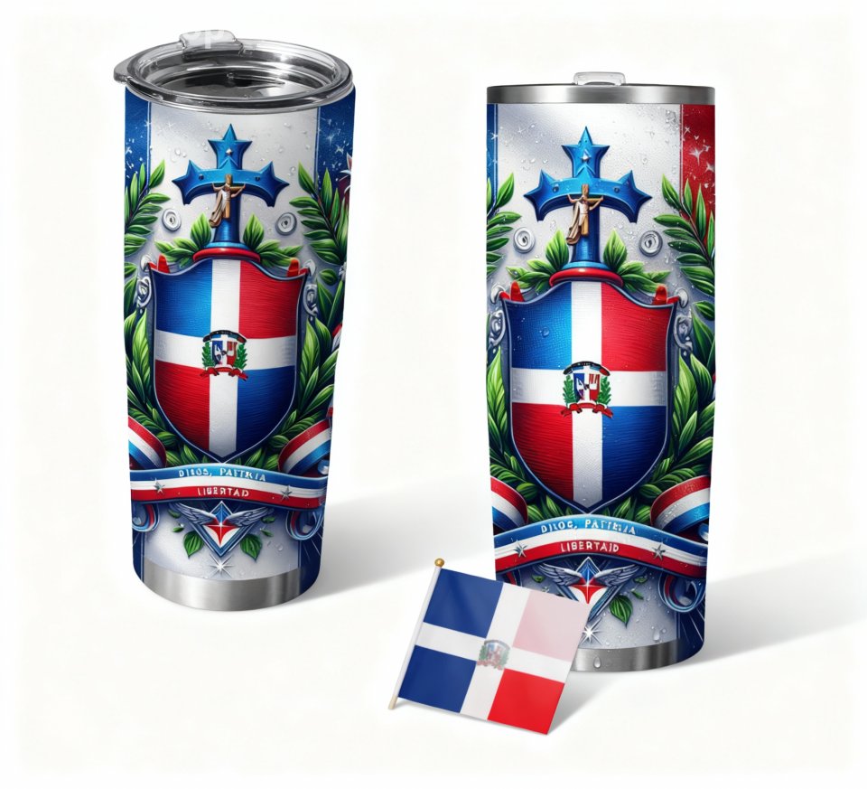 Dominican Republic Flag Tumbler 20 OZ.