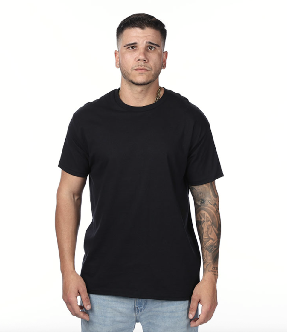T-Shirt Heavy Cotton 5.3 oz Crew Neck Short Sleeve Top for Heavy Cotton Wearers Casual Menswear Classic Fit Versatile Style
