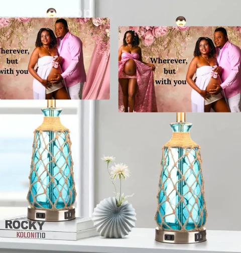 Custom Photo Lamp: Personalized Keepsake with Love Message (2 Lamps) 3