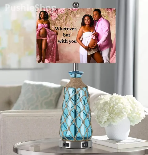 Custom Photo Lamp: Personalized Keepsake with Love Message (2 Lamps)