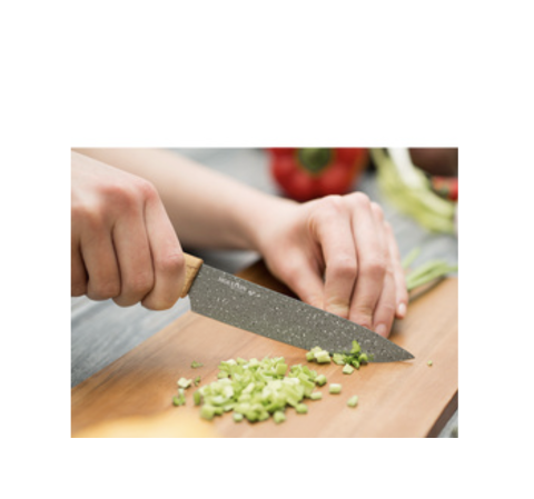 6 Piece Kitchen Knives Set with Wooden Coated Handles 4