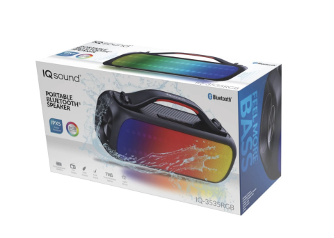 Portable Waterproof Bluetooth Speaker IQ-3535RGB with RGB Lights and Mic 3