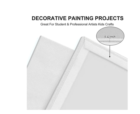 Artkey Canvas Panels 5x5 inch 12-Pack, Acid-Free 100% Cotton for Painting for Adult