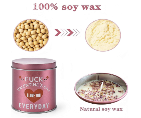 Valentines Day Gifts for Her Birthday - Galentines Gifts for Women Wife Girlfriend Girls Friend Romantic Naughty Gift for Her Tin Soy Candles Unique Ideas 9oz Scented Candles 4