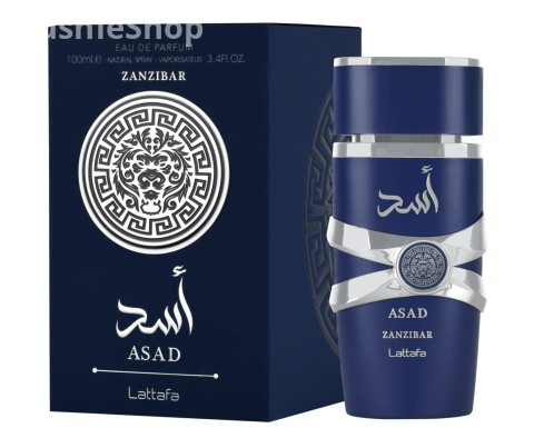 Lattafa Asad Zanzibar - Fresh, Spicy, Vanilla, Coconut - Eau de Parfum Long-Lasting Fragrance for Men, 3.40 Ounce / 100 ml
