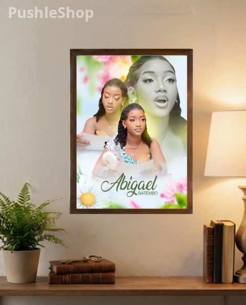 Custom Printed Portrait. With silver mirror and rhinestones with LED light on the back. 24'' X 36'' Decor Ornaments Artistic Wall Photo Room Decoration Wall Wall 3