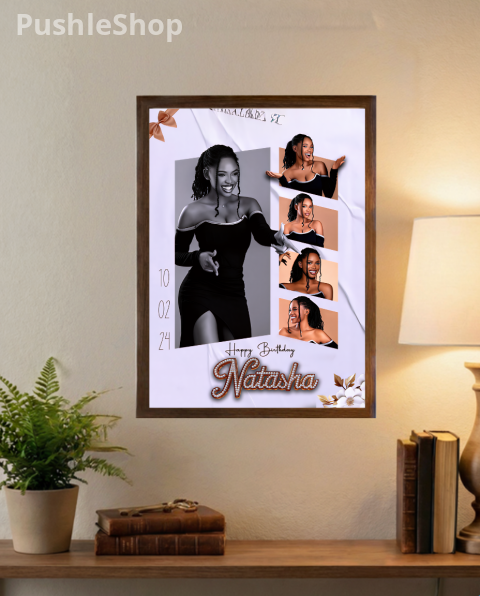 Custom Printed Portrait. With silver mirror and rhinestones with LED light on the back. 24'' X 36'' Decor Ornaments Artistic Wall Photo Room Decoration Wall Wall