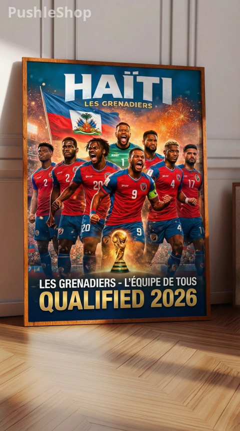 HAÏTI LES GRENADIERS World Cup 2026 Backlit Wall Art 24 X 30- Qualified Edition Soccer Team Poster. A Nation That Shines 4