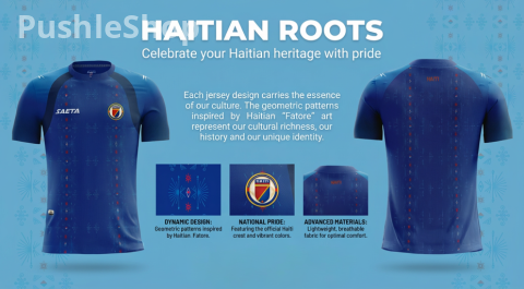 Haiti National Team Blue Jersey, Modern Football Design 3