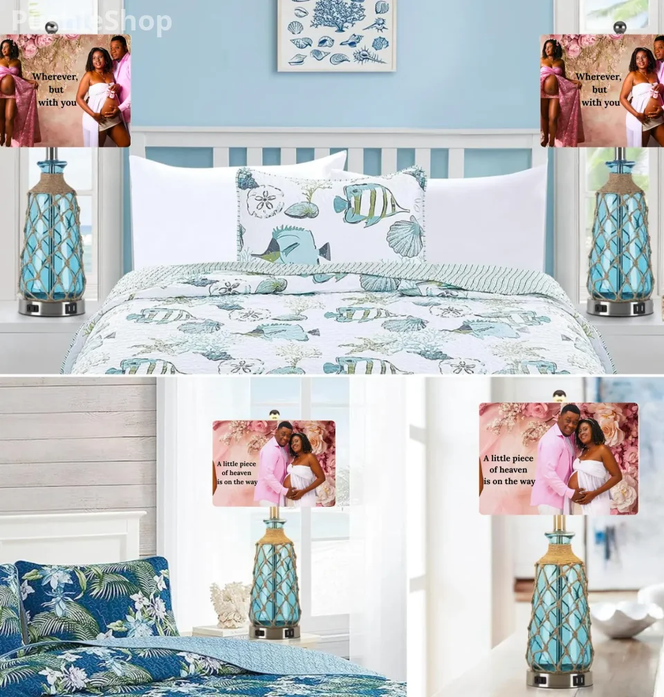 Custom Photo Lamp: Personalized Keepsake with Love Message (2 Lamps)