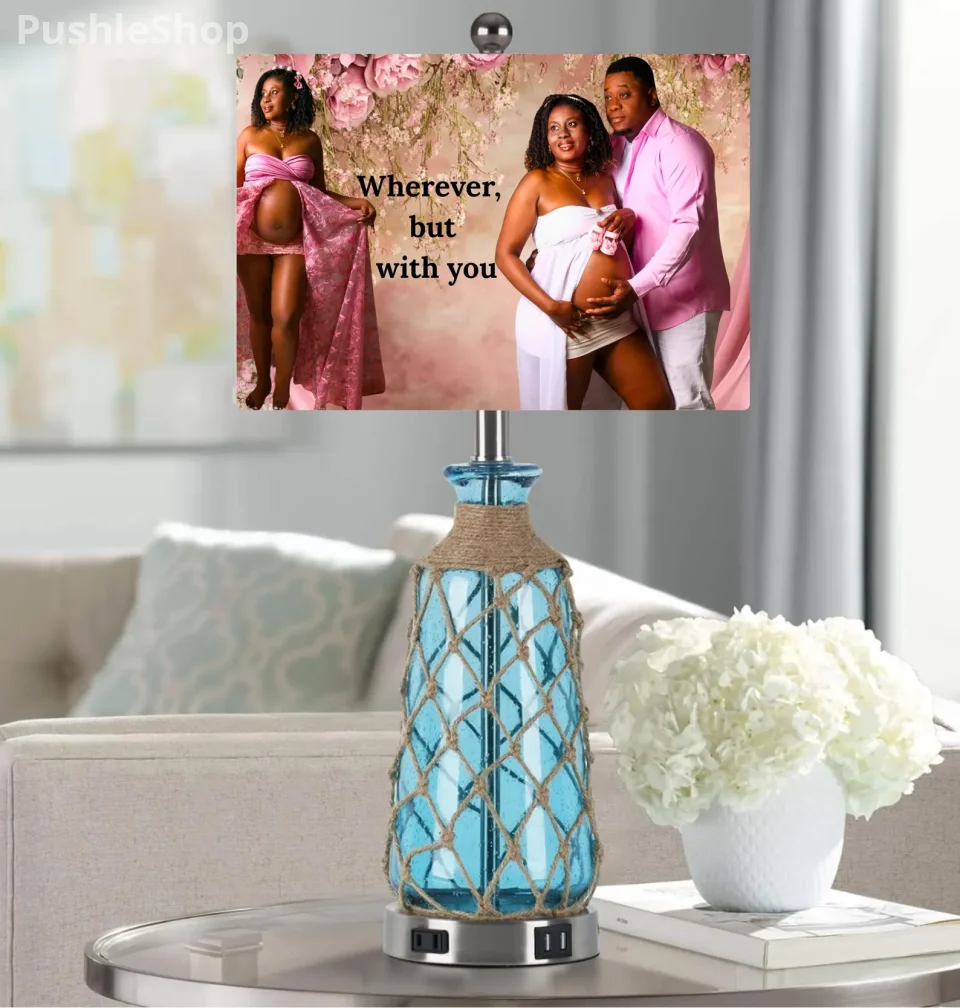 Custom Photo Lamp: Personalized Keepsake with Love Message (2 Lamps)