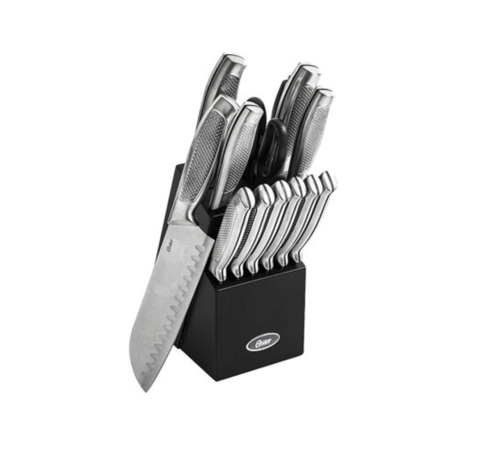 14 Pc Stainless Steel Cutlery Set with Rubberwood Block
