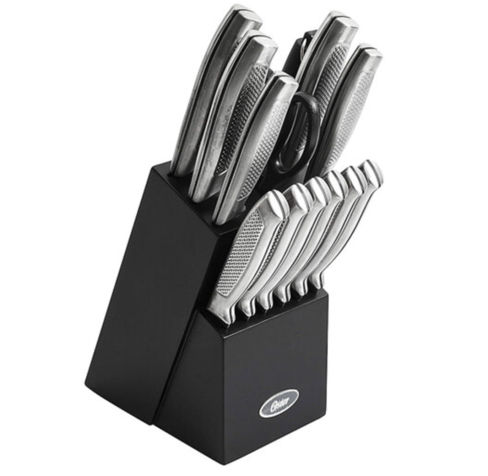 14 Pc Stainless Steel Cutlery Set with Rubberwood Block