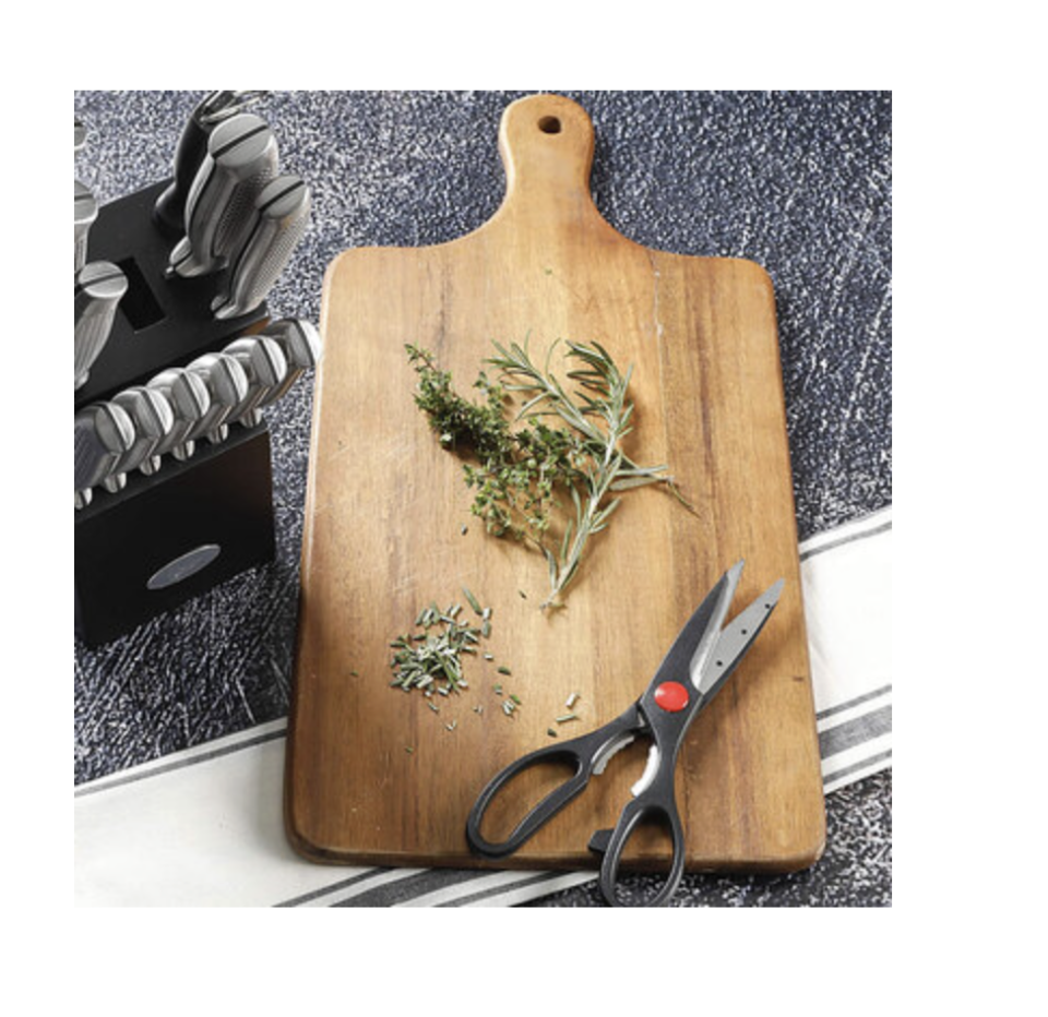 14 Pc Stainless Steel Cutlery Set with Rubberwood Block