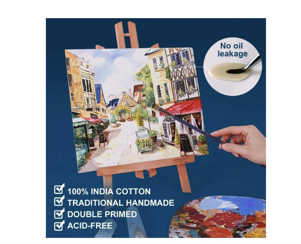 Artkey Canvas Panels 5x5 inch 12-Pack, Acid-Free 100% Cotton for Painting for Adult