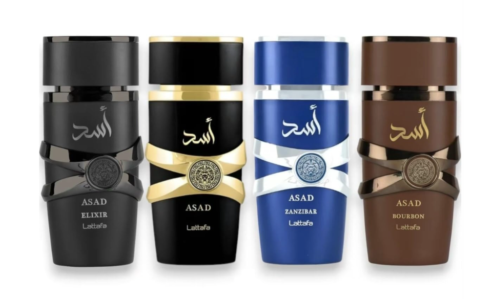 Lattafa Asad Perfume Collection, Eau De Parfum, 100 ML, 4 Variants (Asad Elixir, Asad Original, Asad Zanzibar, Asad Bourbon), Black Pepper Citrus Vanilla Notes, Men