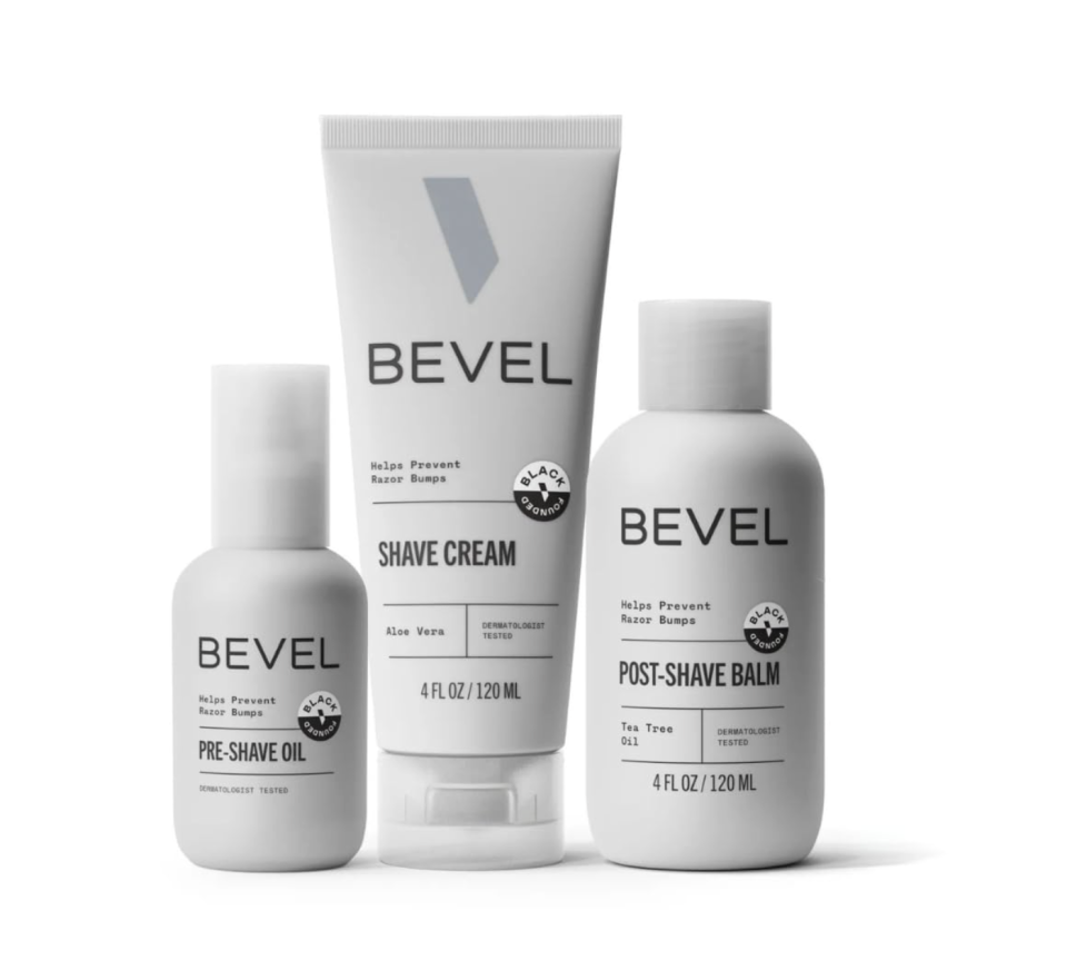 Bevel Shaving Kit for Men - Includes Pre Shave Oil, Shaving Cream, and After Shave Balm, Helps Reduce Skin Irritation and Prevent Razor Bumps
