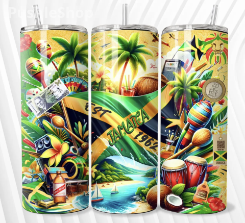 Jamaica Flag Tumbler Wrap 20oz