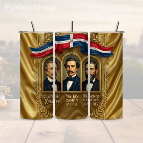 Los Padres de la Patria Dominicana. Tumbler 20 oz de los Padres de la Patria Dominicana